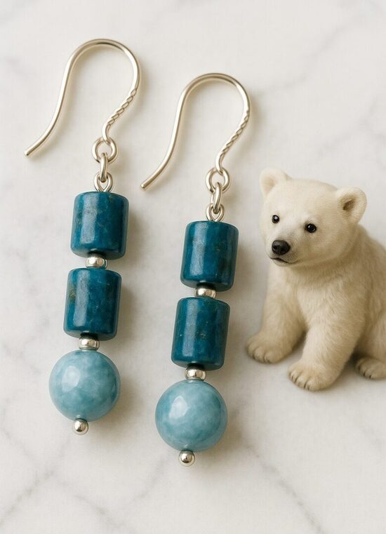 Dabīgo akmeņu auskari "Polārais sapnis"